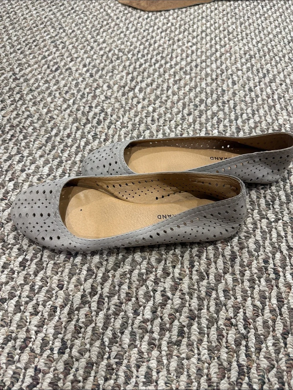 Lucky Brand Light Gray Perforated Ballet Flats